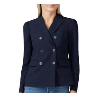 Rebecca Taylor SZ‎ 6 Blue Double Breasted Blazer with Puffed Button Detail